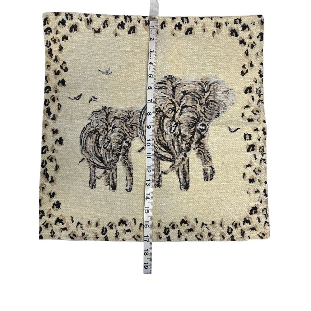 Elephant Tapestry Pillow Cover 14"x14" By The Loom Belize 70% Cotton 30% Acrylic - Picture 6 of 6